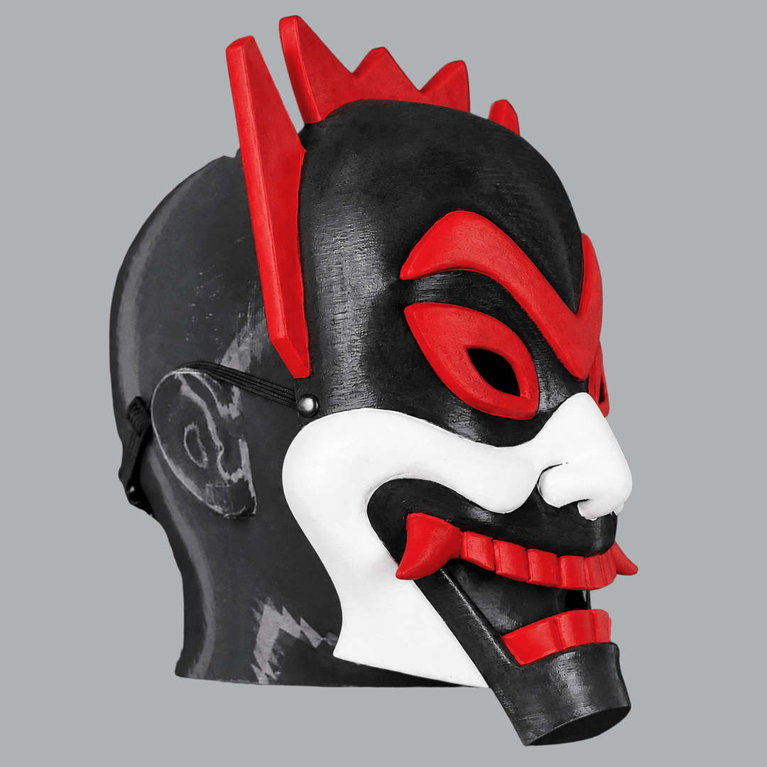 Space Armory Spirit Oni Mask - Black / Shock Kent Blood Red Masks